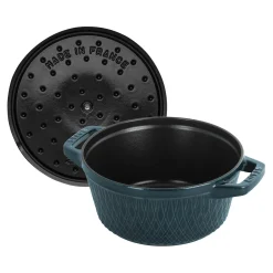 Cocotte twister 24 cm, Rond(e), La Mer, Fonte