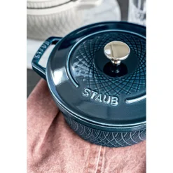 Cocotte twister 24 cm, Rond(e), La Mer, Fonte