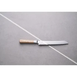 Couteau à pain 23 cm, Beige, tranchant dentelé