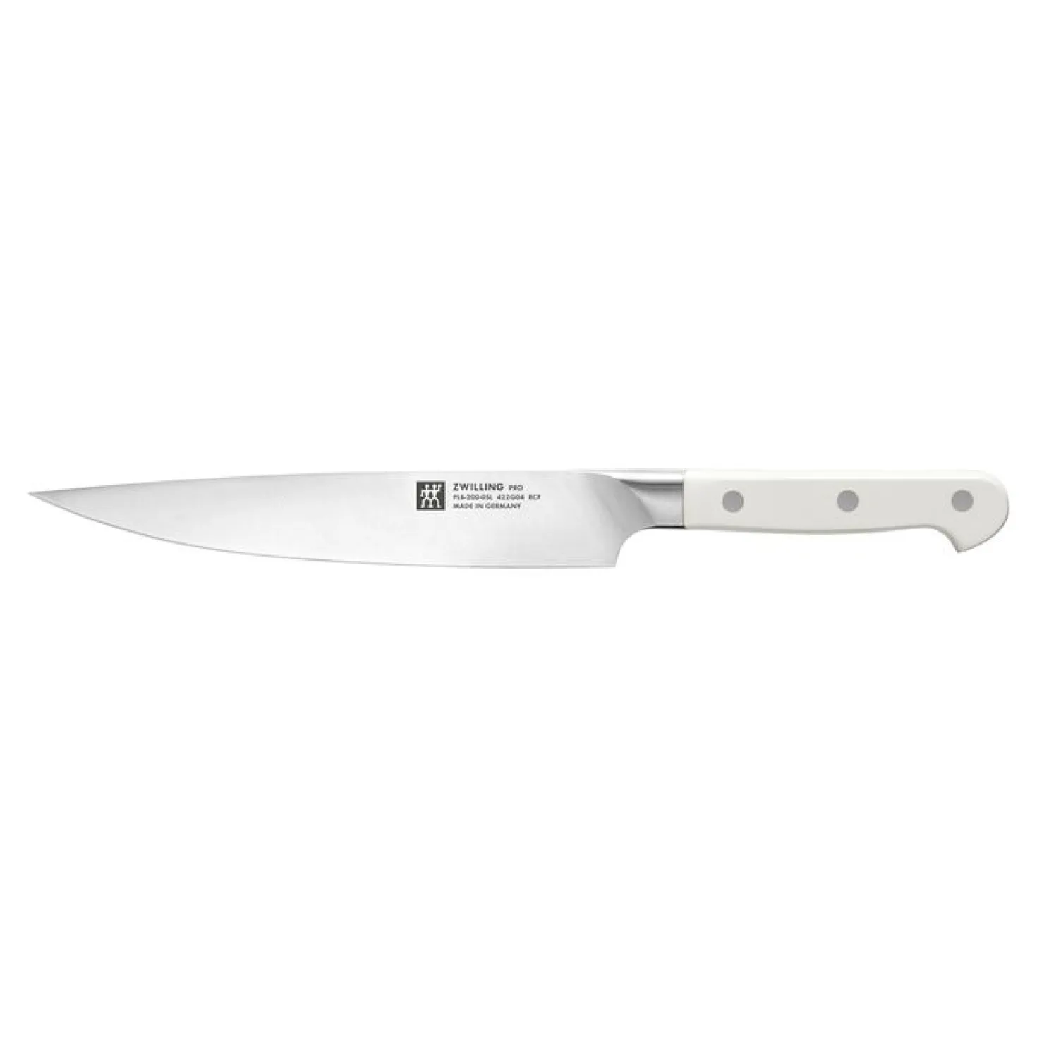 Couteau à trancher 20 cm, Blanc, Tranchant lisse