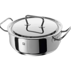 Ensemble de casseroles, 4-pcs. /16/20/24 cm, argent, Acier Inoxydable