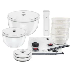 Ensemble de démarrage sous-vide, 15-pcs. /S/M/L, blanc ivoire, Céramique / Verre