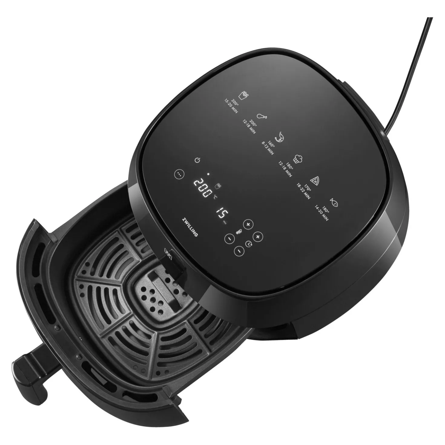 Friteuse sans huile à air chaud 4 l, Noir mat