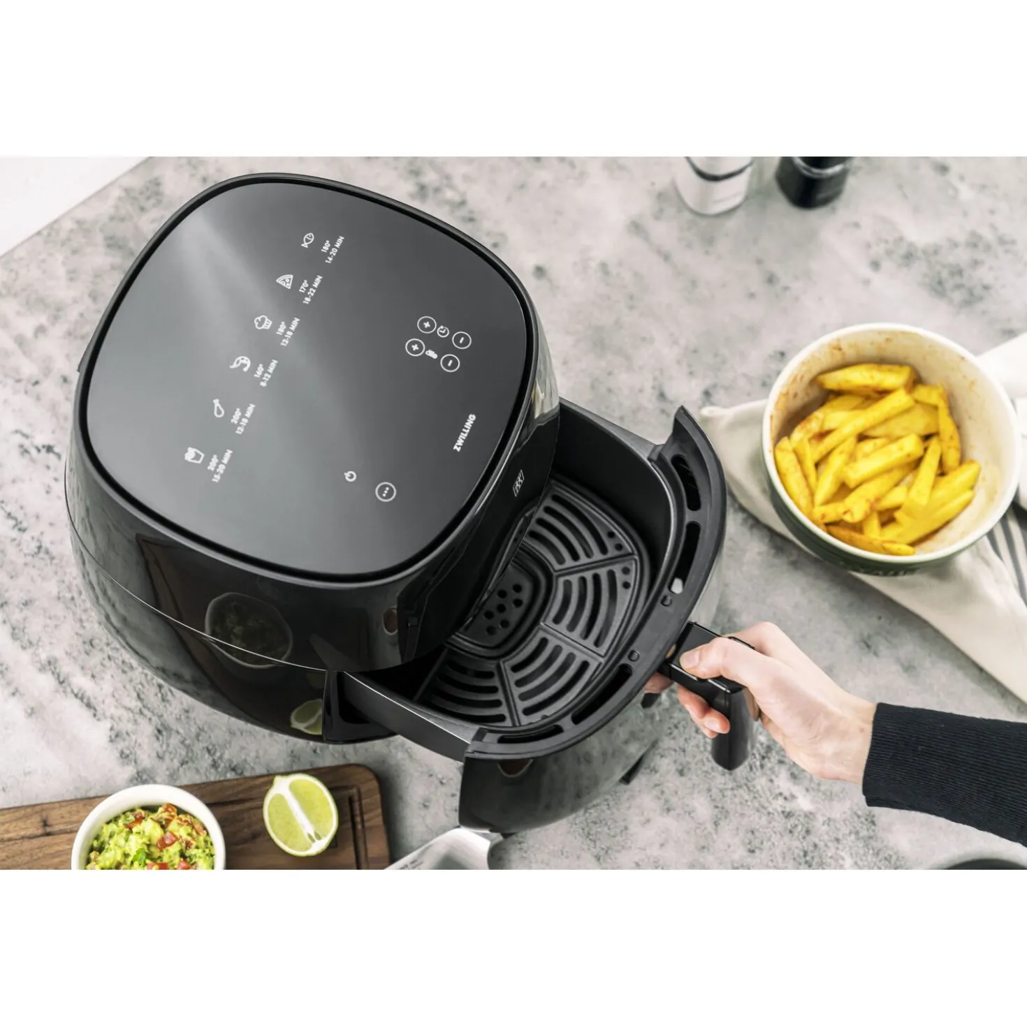 Friteuse sans huile à air chaud 4 l, Noir mat