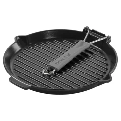 Gril avec bec verseur 28 cm, Fonte, Noir mat