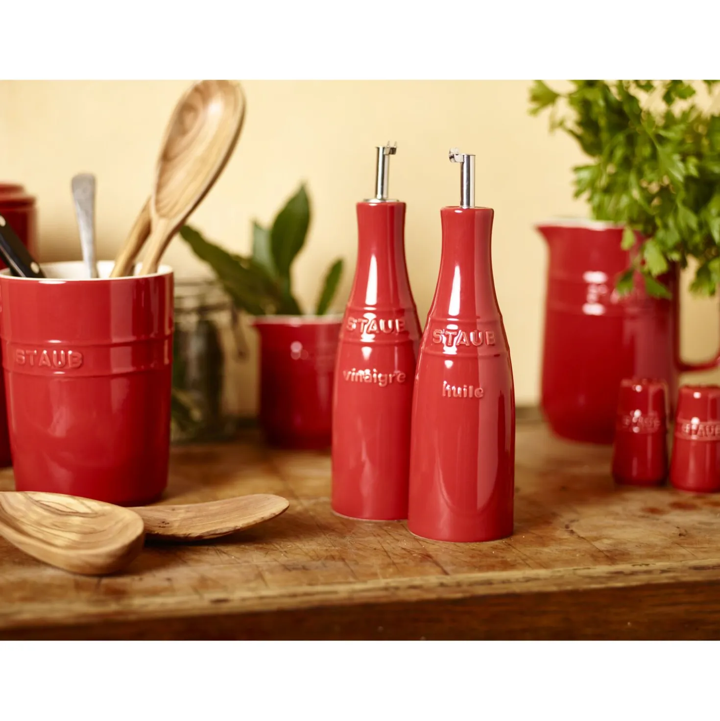 Huilier et vinaigrier 20 cm, Céramique, Cerise