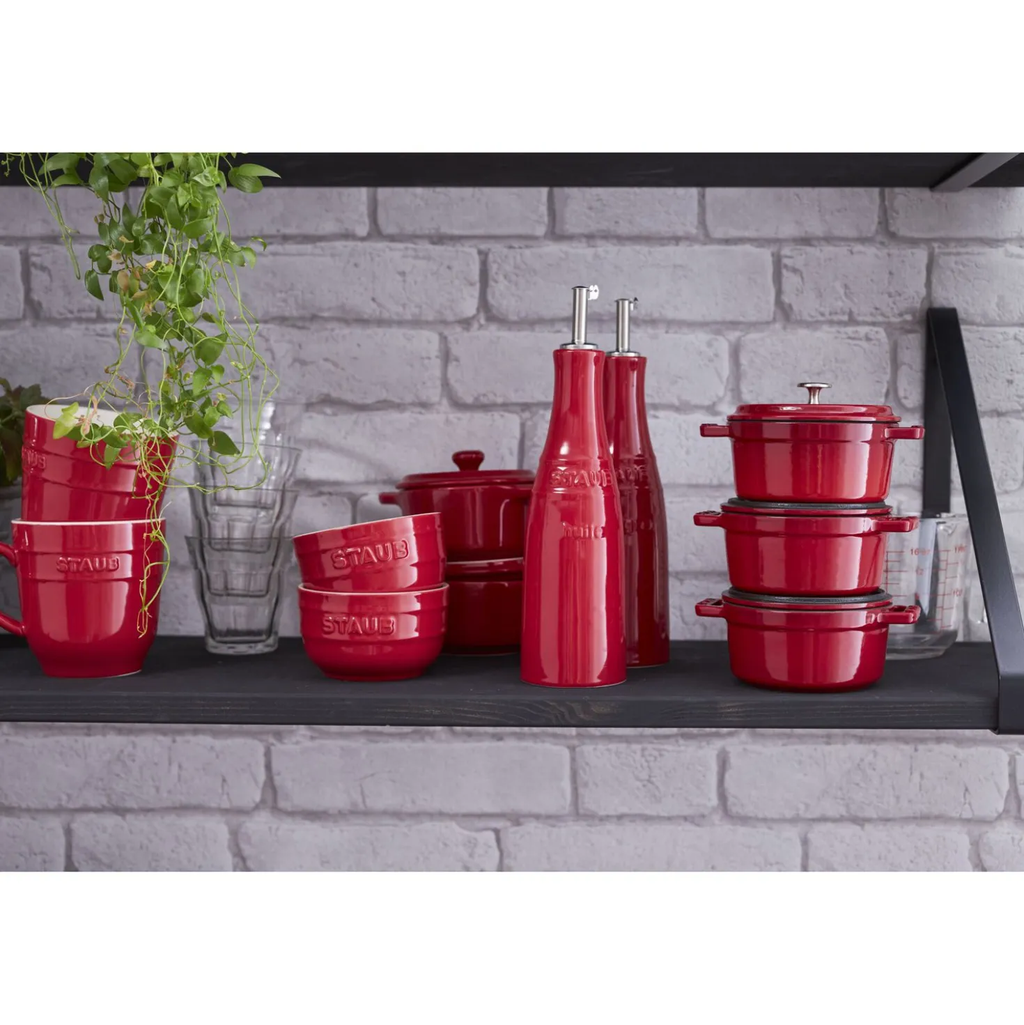 Huilier et vinaigrier 20 cm, Céramique, Cerise