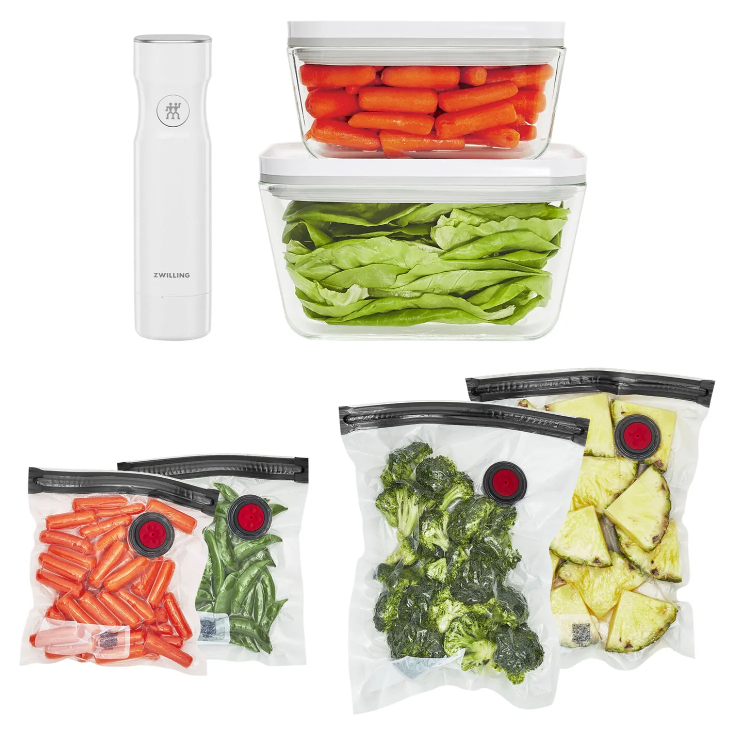 Kit de démarrage sous vide, Verre / M/L, 7-pcs, Blanc