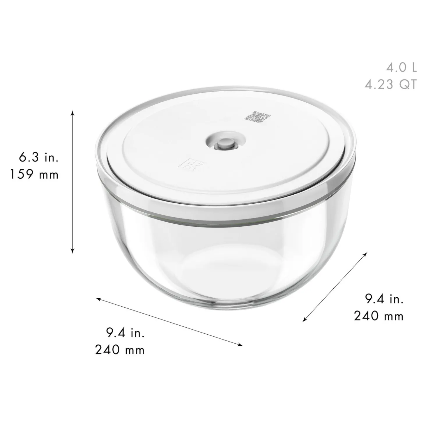 Kit de démarrage sous vide, Verre / M/L, 9-pcs, transparent-blanc