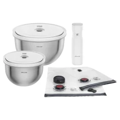 Kit de démarrage sous vide, Acier inoxydable / M/L, 9-pcs, Blanc argenté