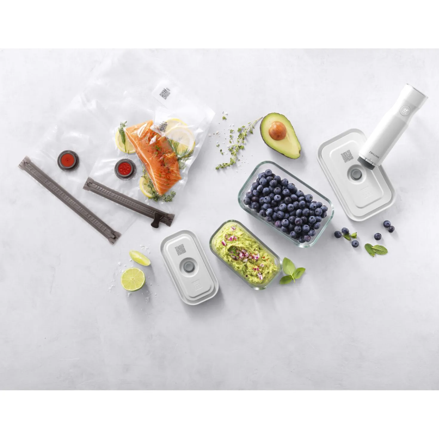 Kit de démarrage sous vide, Verre / S/M, 7-pcs, Blanc