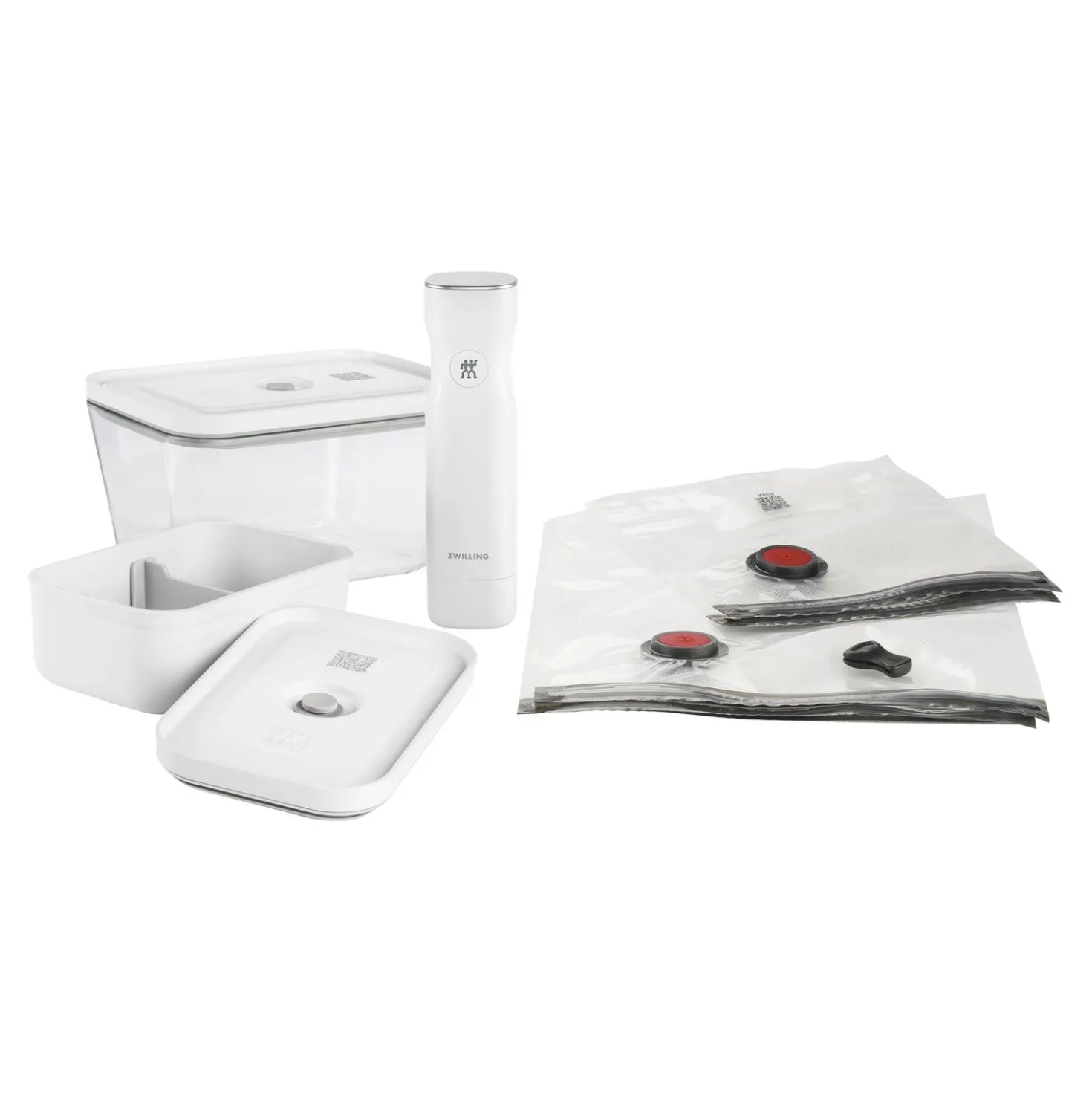 Kit de démarrage sous vide, Mélange / Verre L/lunch box M, 7-pcs, Blanc