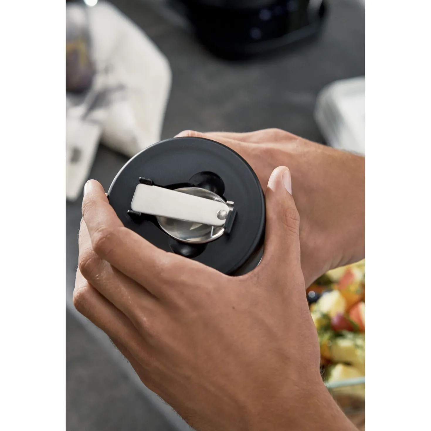 Lunch box isotherme, 700 ml, Acier inoxydable, Noir mat