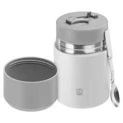 Lunch box isotherme, 700 ml, Acier inoxydable, Blanc-Gris