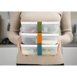 Lunch box L plate, Plastique, semi transparent-Gris