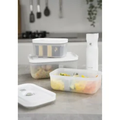 Lunch box M, Plastique, semi transparent-Gris