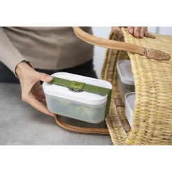 Lunch box S, Plastique, semi transparent-Gris