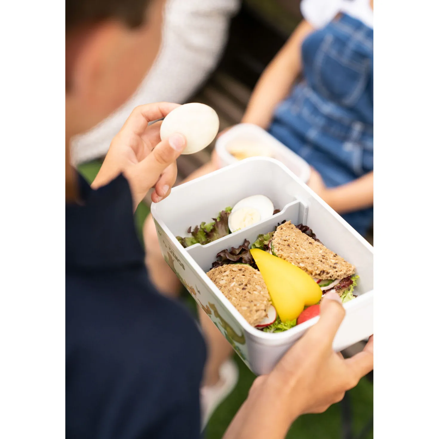 Lunch box sous-vide L, Plastique, Blanc-Gris
