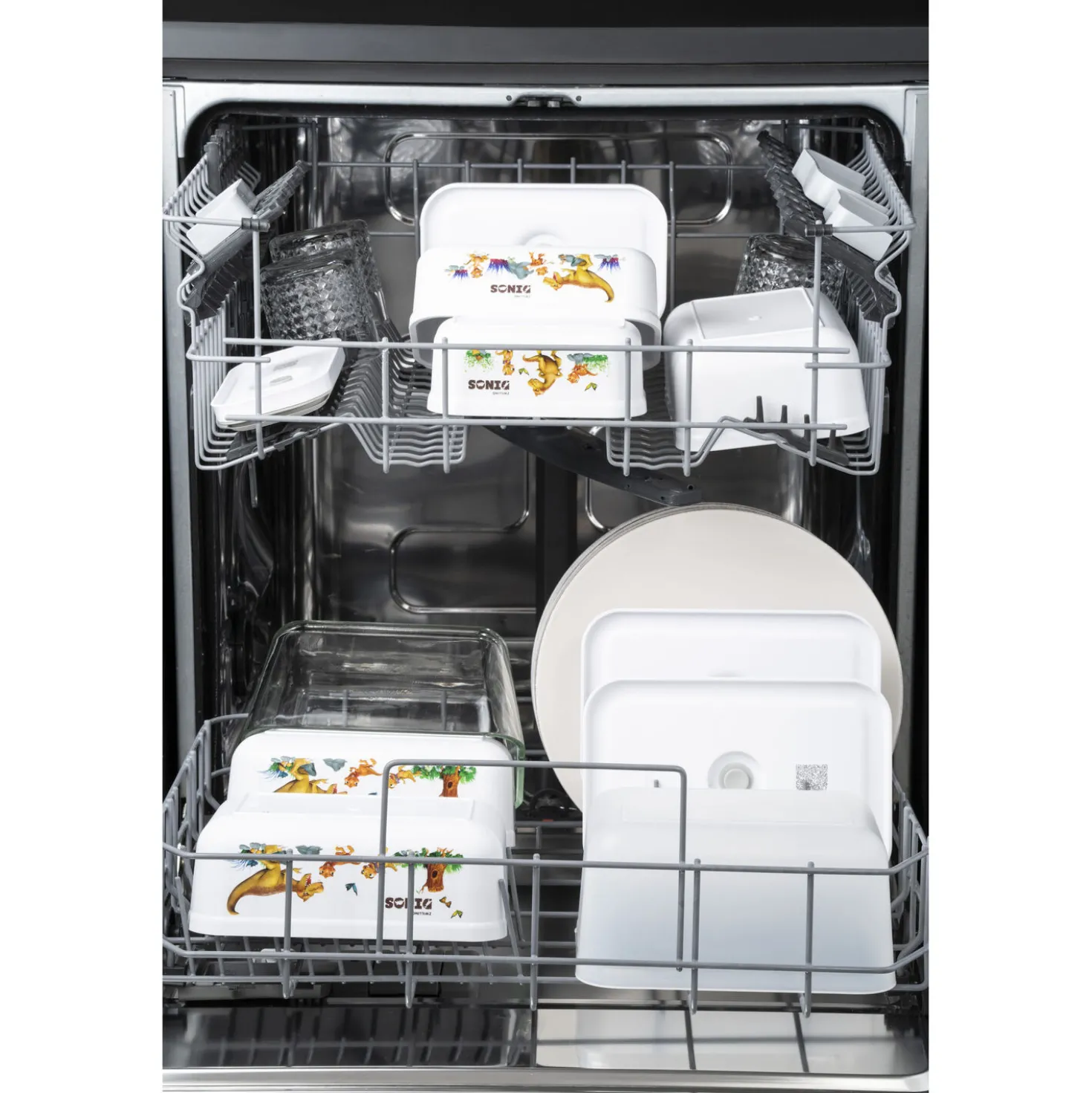 Lunch box sous-vide L, Plastique, Blanc-Gris