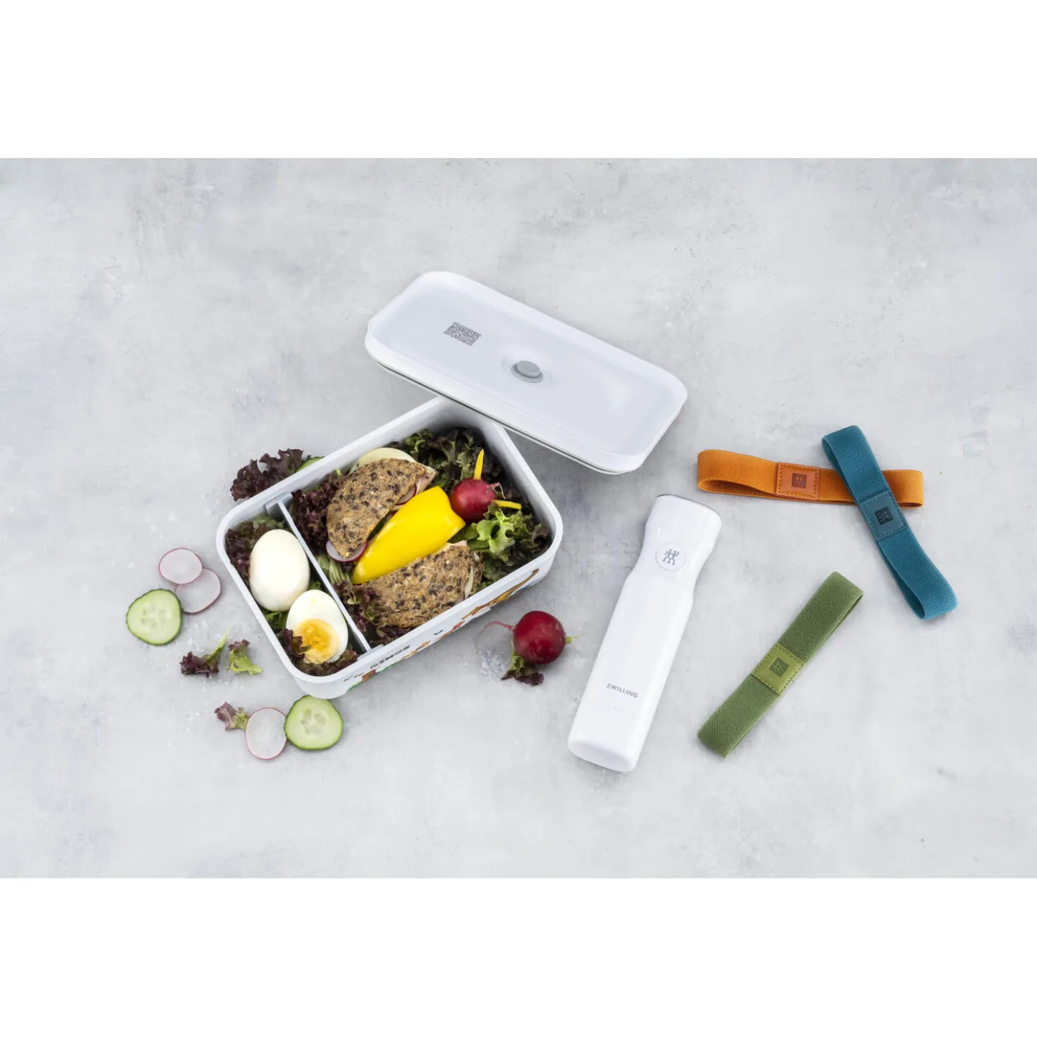 Lunch box sous-vide L, Plastique, Blanc-Gris