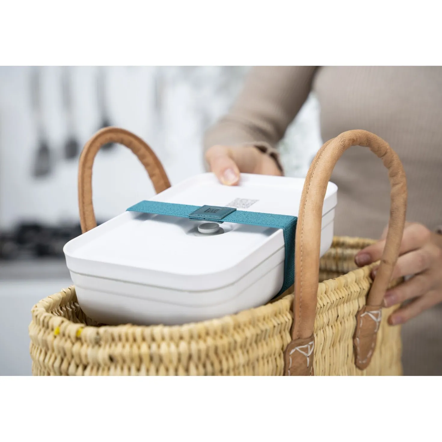 Lunch box sous-vide L plate, Plastique, Blanc-Gris