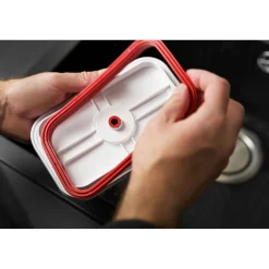 Lunch box sous-vide S, Plastique, Blanc-Rouge