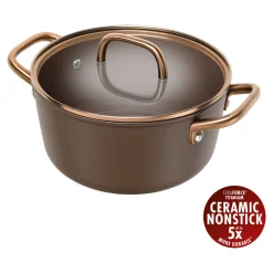 Marmite avec couvercle en verre 24 cm, Aluminium