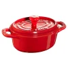 Mini Cocotte 11 cm, Ovale, Cerise, Céramique