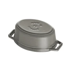 Mini Cocotte 11 cm, Ovale, Gris graphite, Fonte