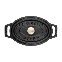 Mini Cocotte 11 cm, Ovale, Noir mat, Fonte