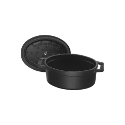 Mini Cocotte 11 cm, Ovale, Noir mat, Fonte