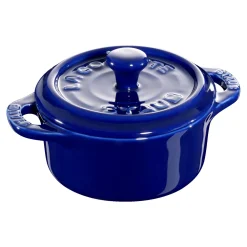 Mini Cocotte 10 cm, Rond(e), Bleu intense, Céramique