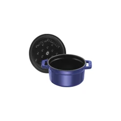 Mini Cocotte 10 cm, Rond(e), Bleu intense, Fonte