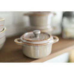 Mini Cocotte 10 cm, Rond(e), Gris antique, Céramique