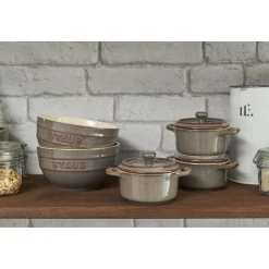 Mini Cocotte 10 cm, Rond(e), Gris antique, Céramique