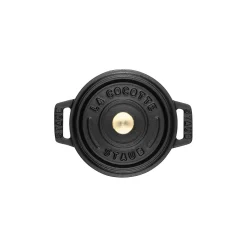 Mini Cocotte 10 cm, Rond(e), Noir mat, Fonte