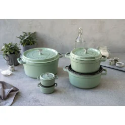 Mini Cocotte 10 cm, Rond(e), Sauge, Fonte