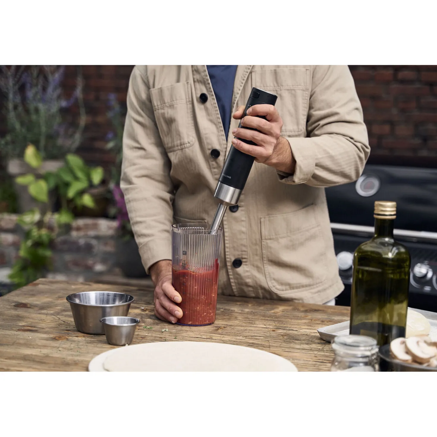 Mixeur plongeant sans fil avec balance digitale et hachoir, 5-pcs, noir