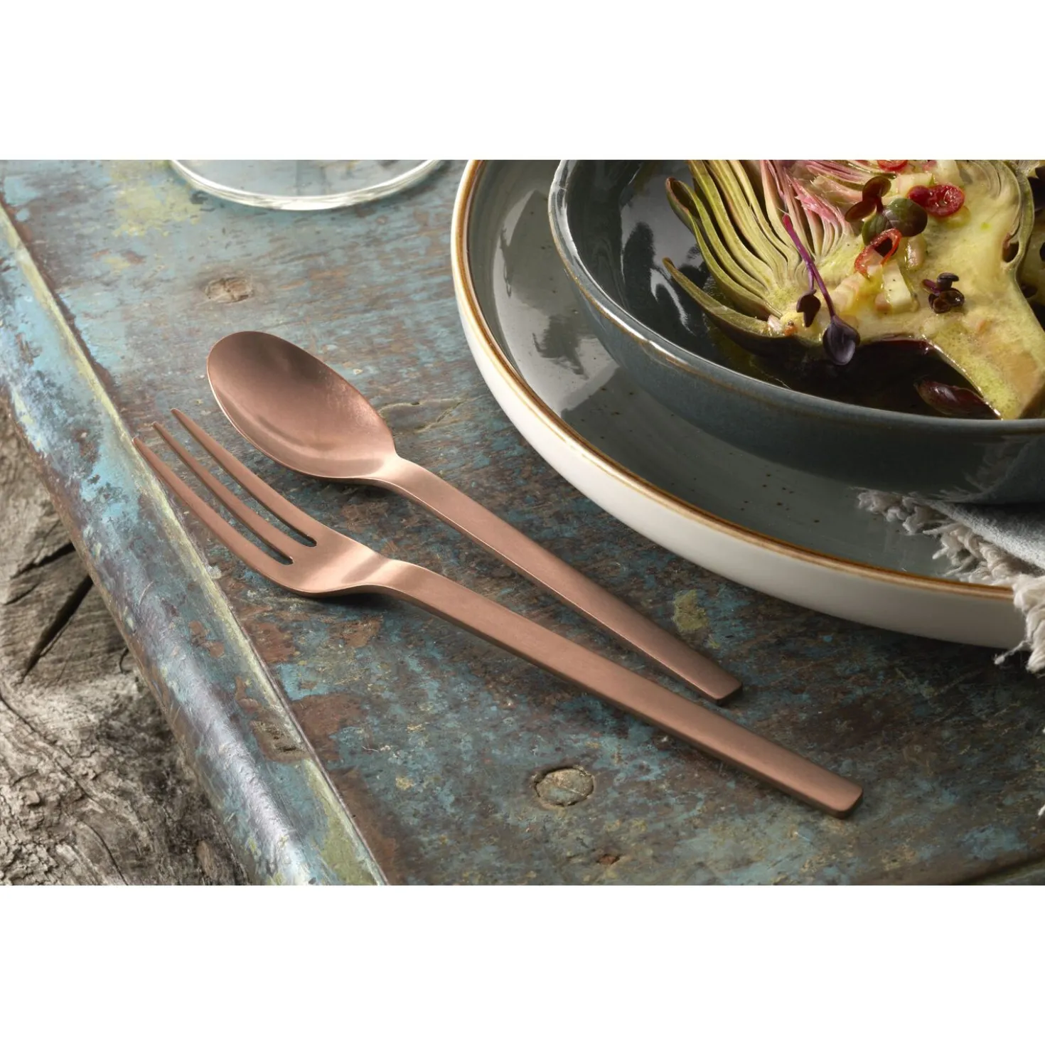 Ménagère vintage 60-pcs, Revêtement PVD