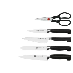 6-pcs, Bloc de couteaux, Blanc