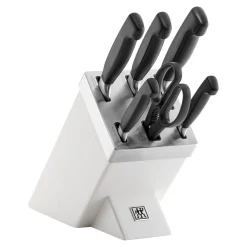 7-pcs, Bloc de couteaux, Blanc