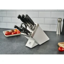 7-pcs, Bloc de couteaux, Blanc