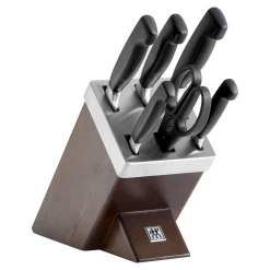 7-pcs, Bloc de couteaux, Brun