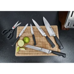 7-pcs, Bloc de couteaux, Brun