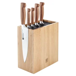 6-pcs, Bloc de couteaux, Brun