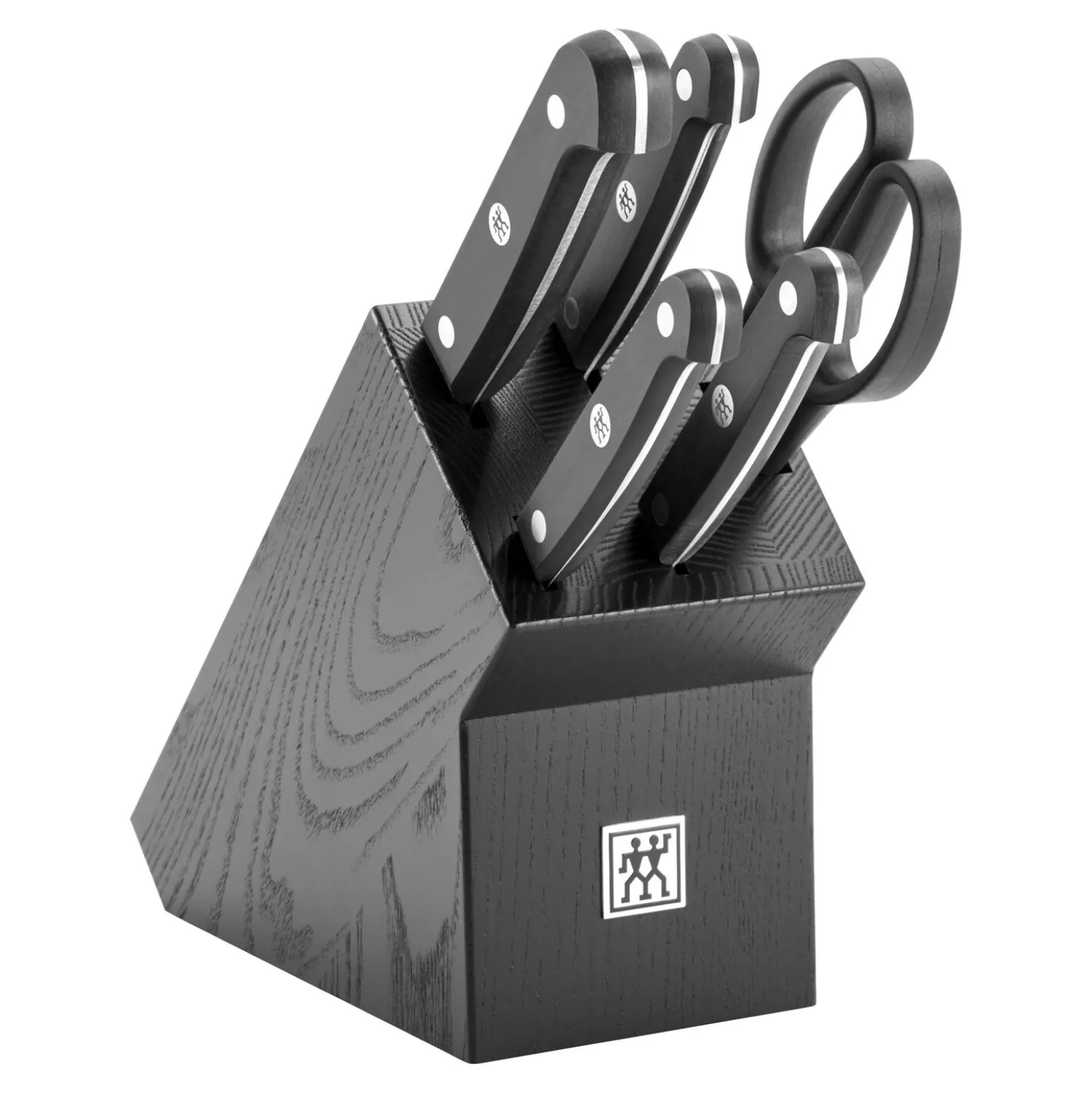 6-pcs, Bloc de couteaux, Noir mat