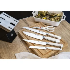 7-pcs, Bloc de couteaux, Noir mat