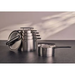 5-pcs, Set de casseroles, Argent