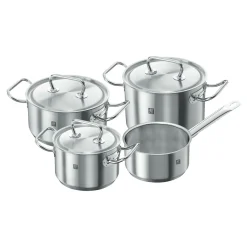 4-pcs, Set de casseroles, Argent