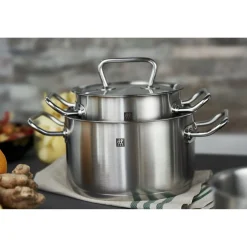 4-pcs, Set de casseroles, Argent
